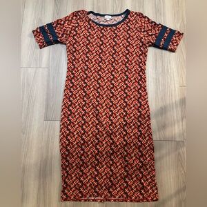 Stylish Red and Black Patterned Dress